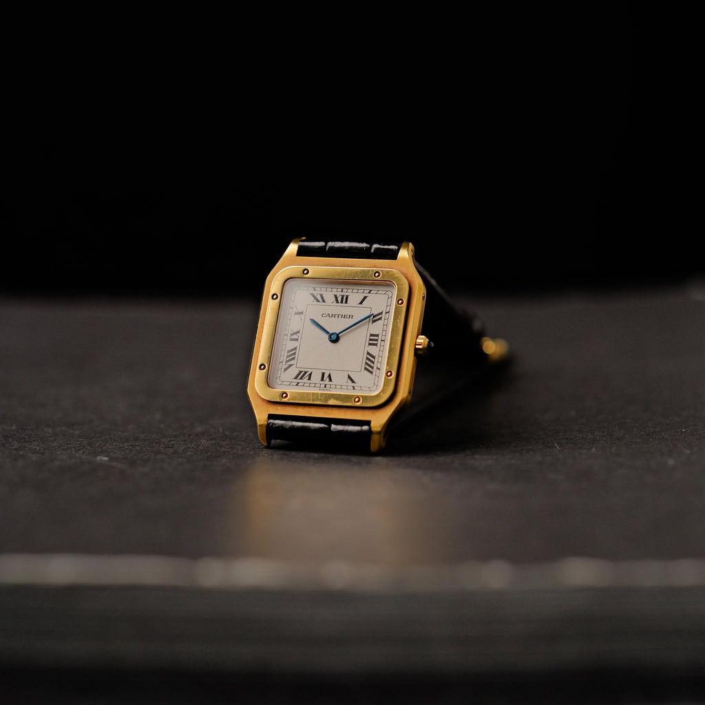 カルティエ/サントス・デュモン1576/LM/プレCPCP/フレデリックピゲ/CARTIER SANTOS DUMONT LM "Pre-CPCP" Extra Plate Ultra Thin Guilloche 1576 18KYG