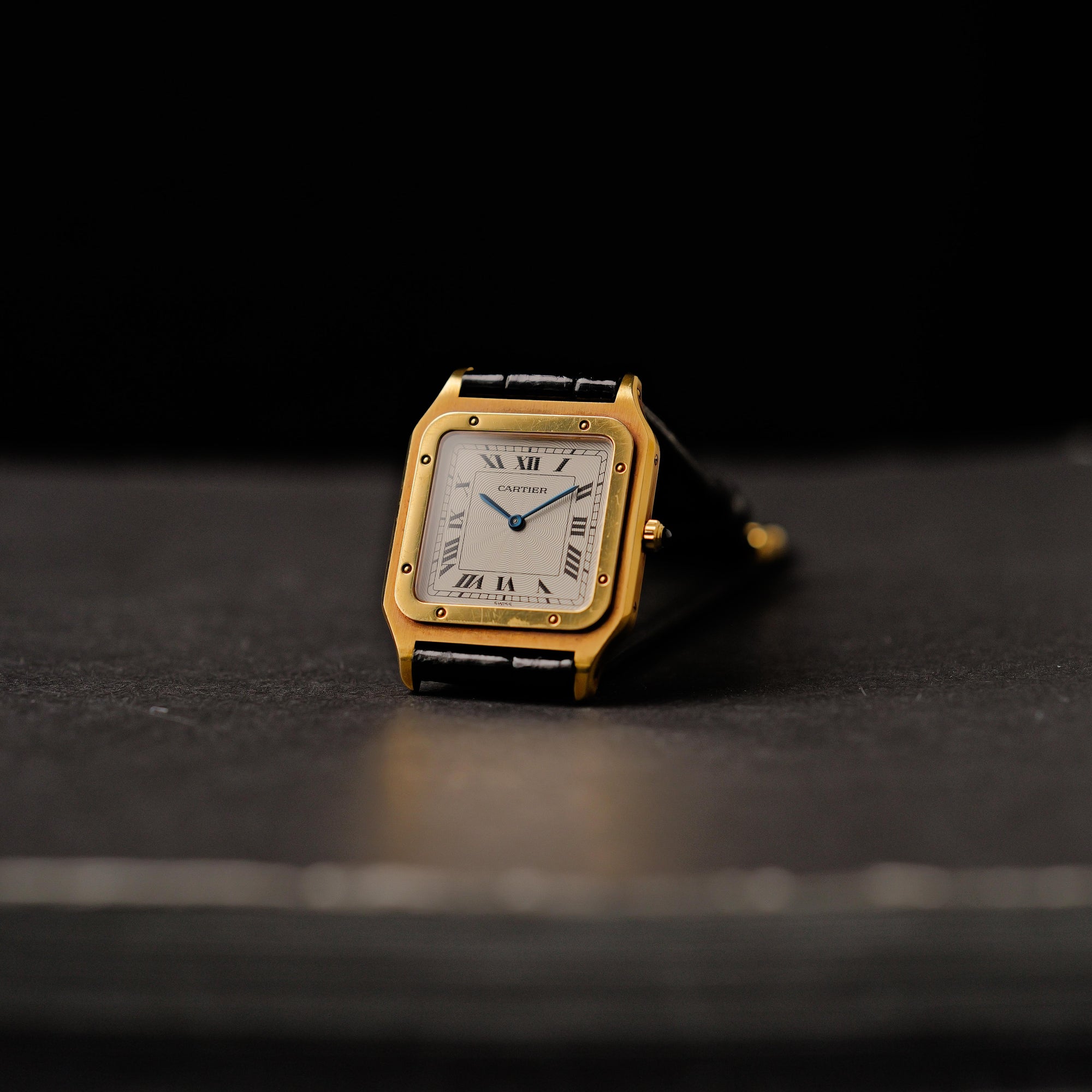 カルティエ/サントス・デュモン1576/LM/プレCPCP/フレデリックピゲ/CARTIER SANTOS DUMONT LM "Pre-CPCP" Extra Plate Ultra Thin Guilloche 1576 18KYG