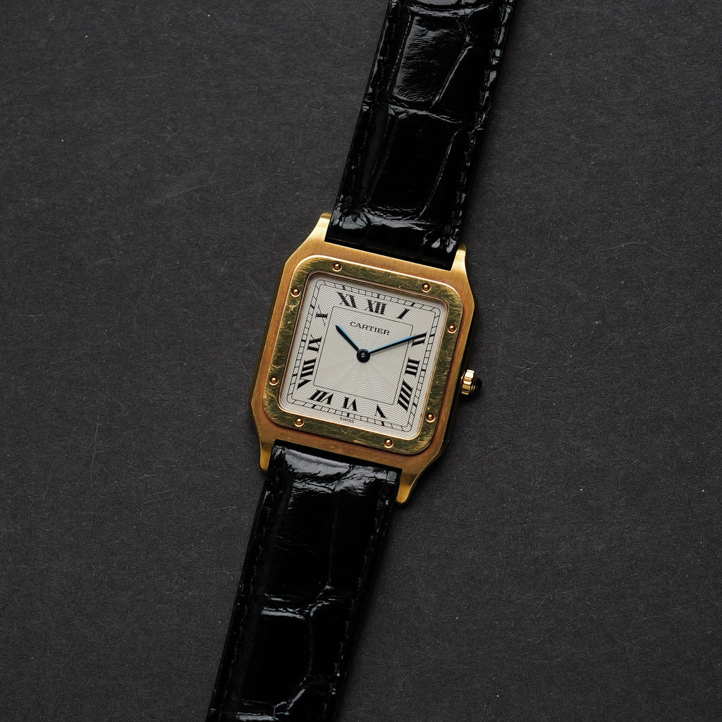 カルティエ/サントス・デュモン1576/LM/プレCPCP/フレデリックピゲ/CARTIER SANTOS DUMONT LM "Pre-CPCP" Extra Plate Ultra Thin Guilloche 1576 18KYG
