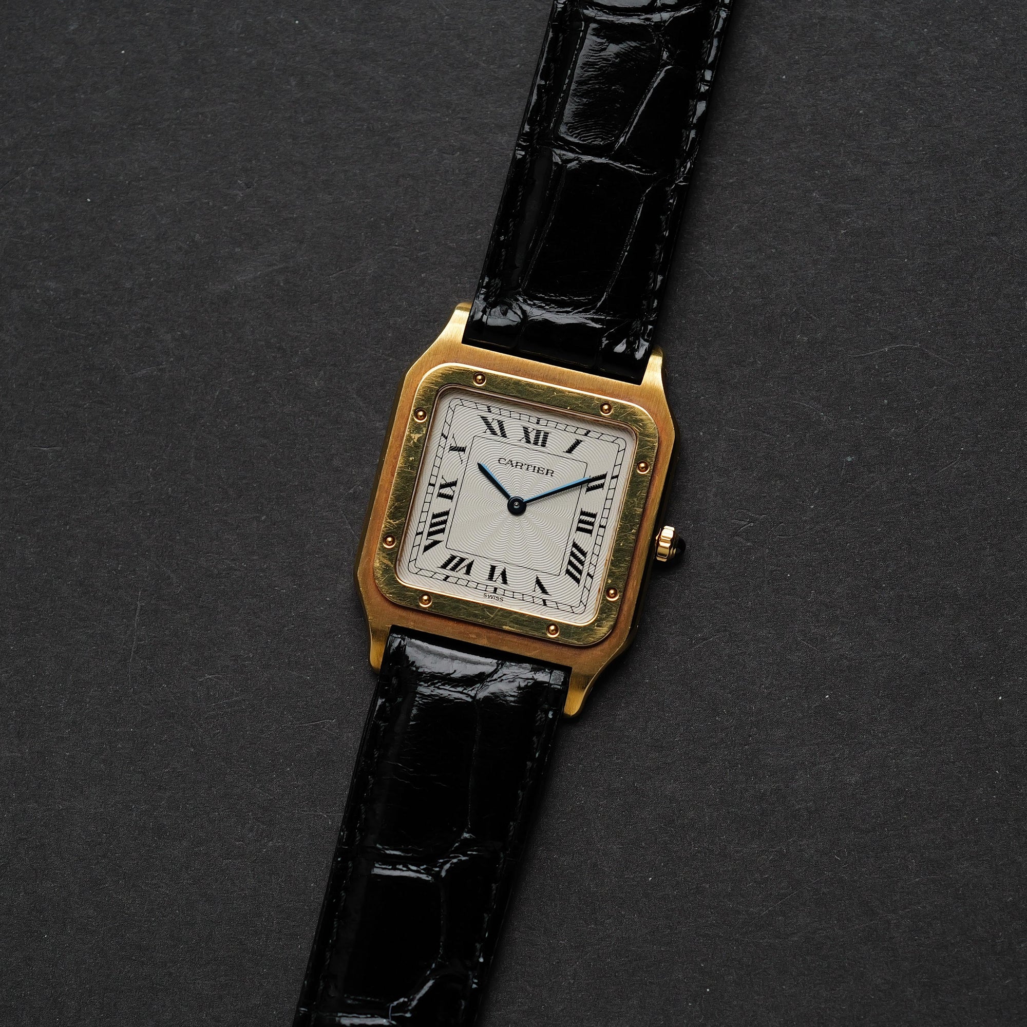 カルティエ/サントス・デュモン1576/LM/プレCPCP/フレデリックピゲ/CARTIER SANTOS DUMONT LM "Pre-CPCP" Extra Plate Ultra Thin Guilloche 1576 18KYG