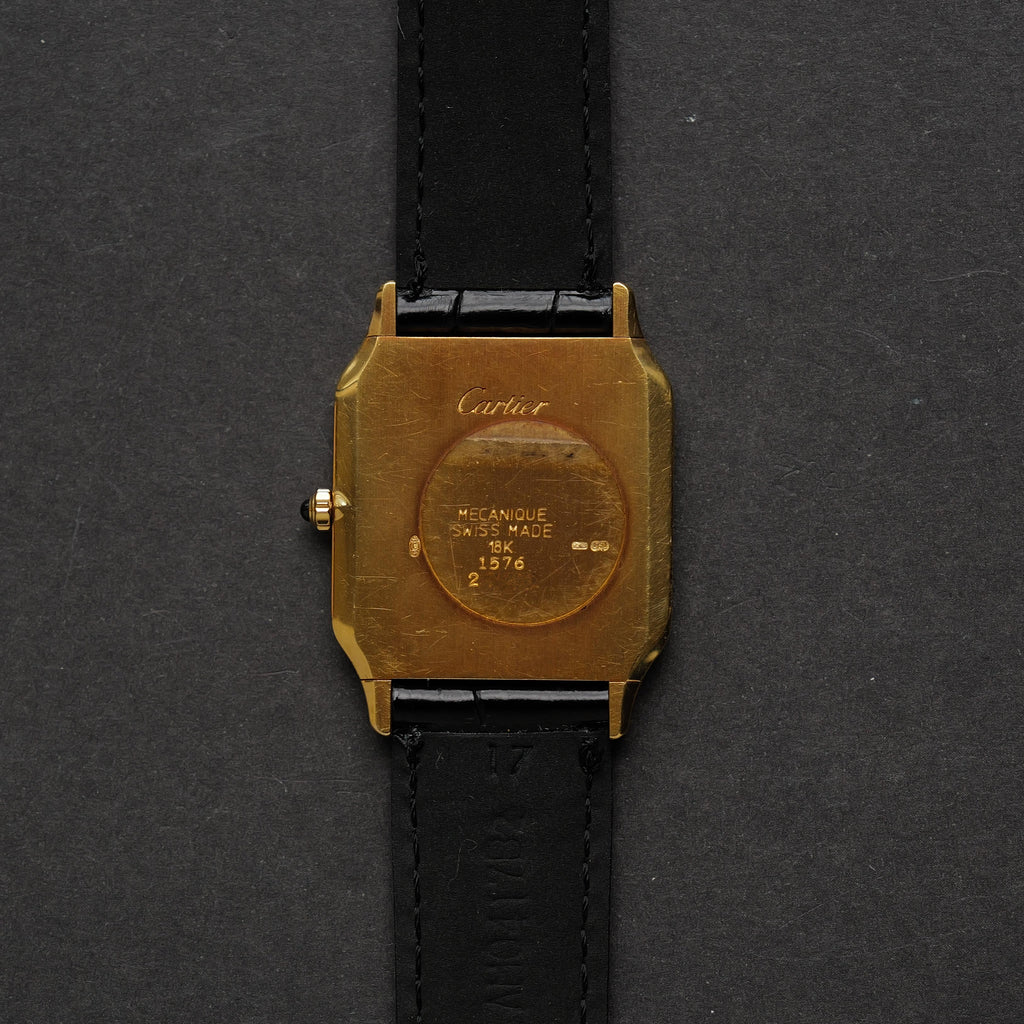 カルティエ/サントス・デュモン1576/LM/プレCPCP/フレデリックピゲ/CARTIER SANTOS DUMONT LM "Pre-CPCP" Extra Plate Ultra Thin Guilloche 1576 18KYG