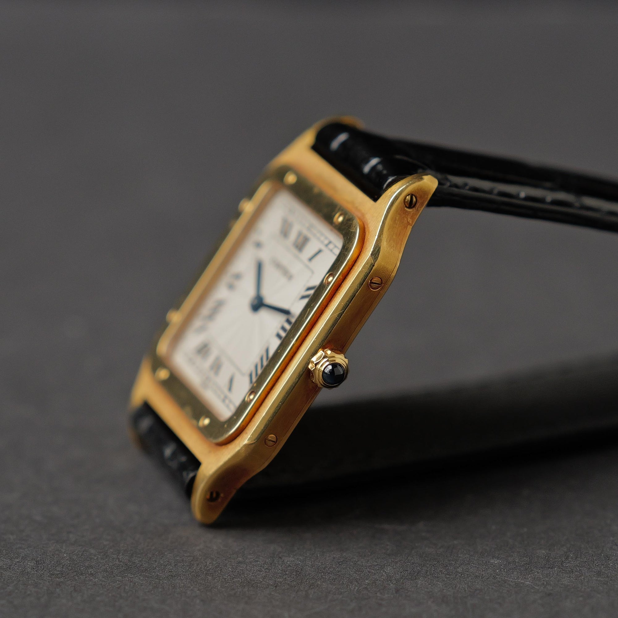カルティエ/サントス・デュモン1576/LM/プレCPCP/フレデリックピゲ/CARTIER SANTOS DUMONT LM "Pre-CPCP" Extra Plate Ultra Thin Guilloche 1576 18KYG