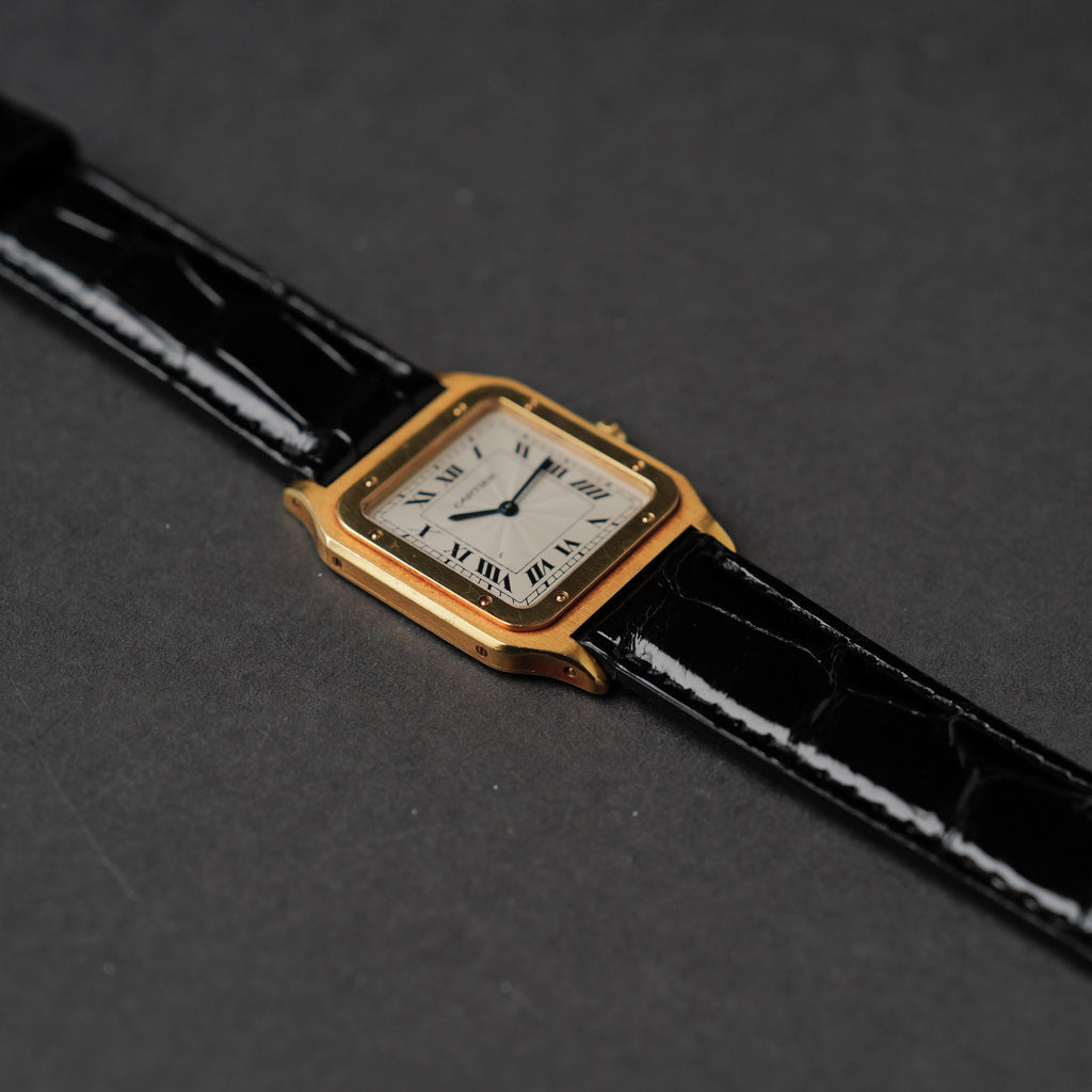 カルティエ/サントス・デュモン1576/LM/プレCPCP/フレデリックピゲ/CARTIER SANTOS DUMONT LM "Pre-CPCP" Extra Plate Ultra Thin Guilloche 1576 18KYG