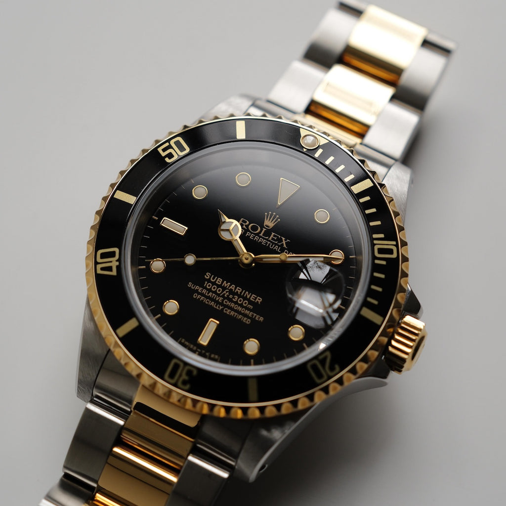 ロレックス/サブマリーナーデイト16613/N番/18KYG/オールトリチウム/ROLEX SUBMARINER DATE REF.16613 Black dial 18KYG All Tritium 1991-92Y