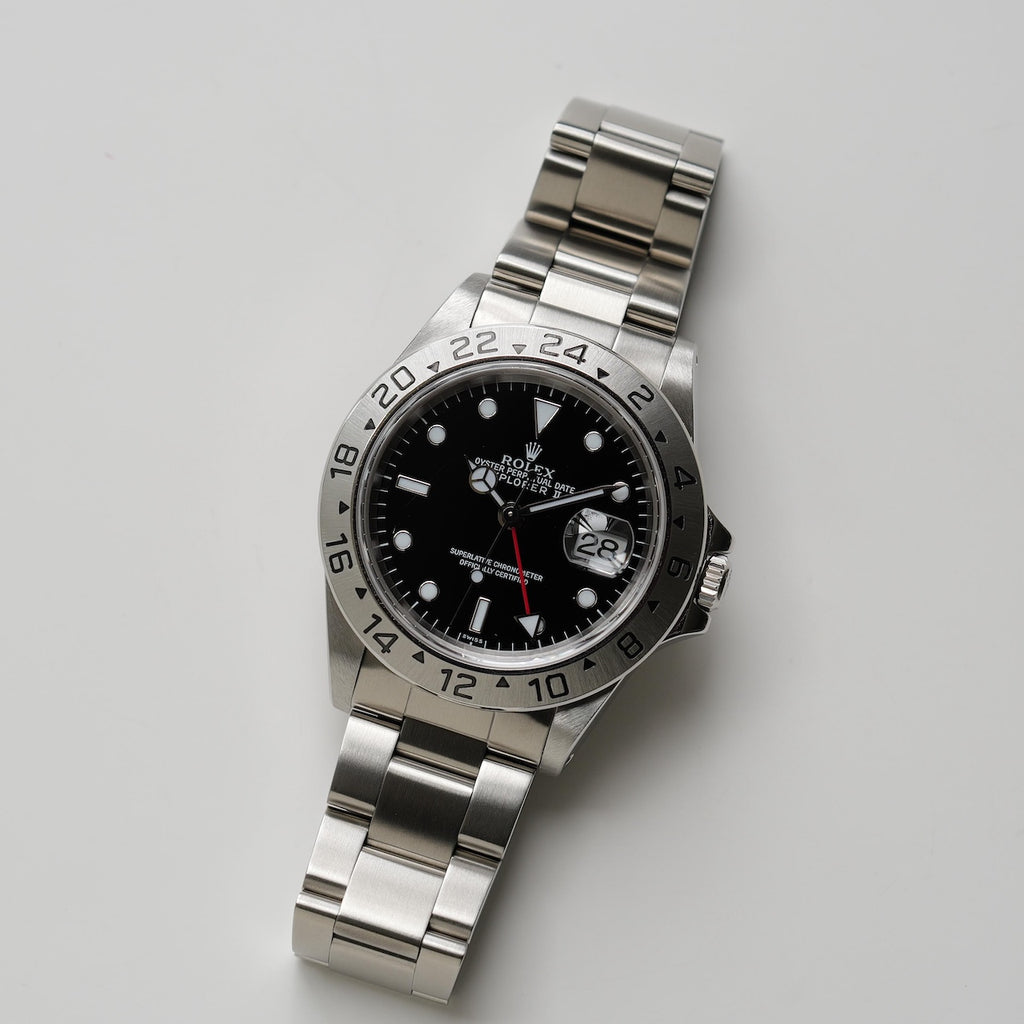 ロレックス/エクスプローラー2/16570/A番/SIWSSオンリー/黒文字盤/保証書付きフルセット/ROLEX EXPLORER 2 REF.16570 "SWISS ONLY" Black dial Full Set 1998-99Y