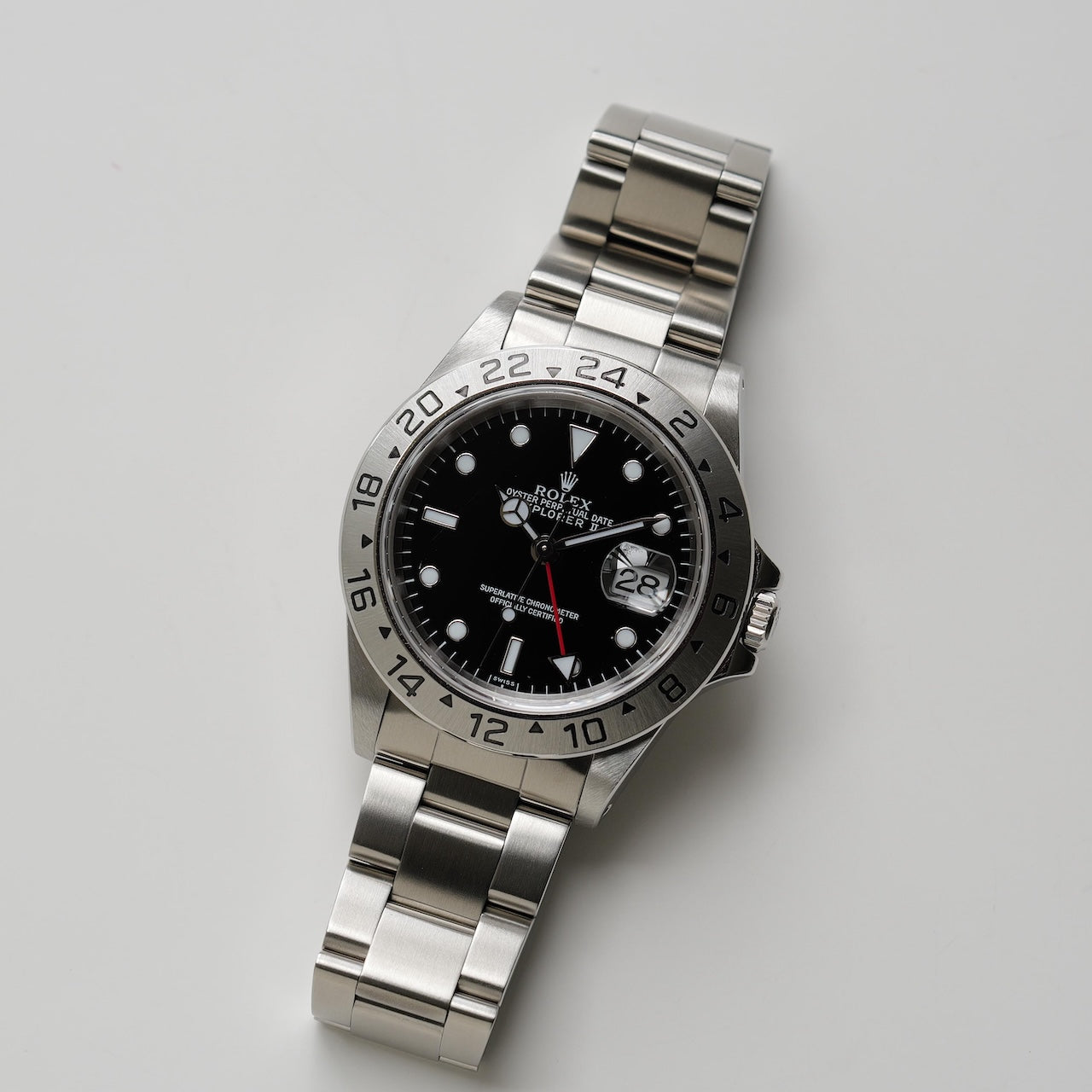 ロレックス/エクスプローラー2/16570/A番/SIWSSオンリー/黒文字盤/保証書付きフルセット/ROLEX EXPLORER 2 REF.16570 "SWISS ONLY" Black dial Full Set 1998-99Y