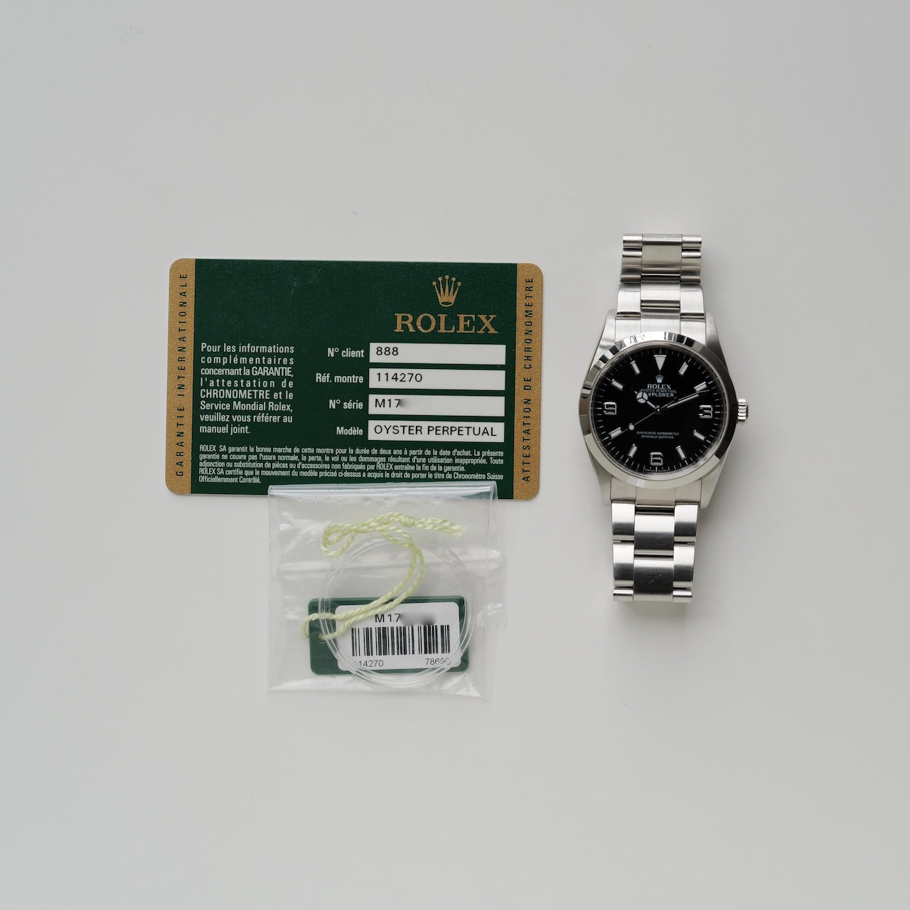 ロレックスエクスプローラー1/114270/M番/ルーレット刻印/保証書付き/ROLEX EXPLORER1 REF.114270 "Roulette Engraving" 2007-08Y with Paper
