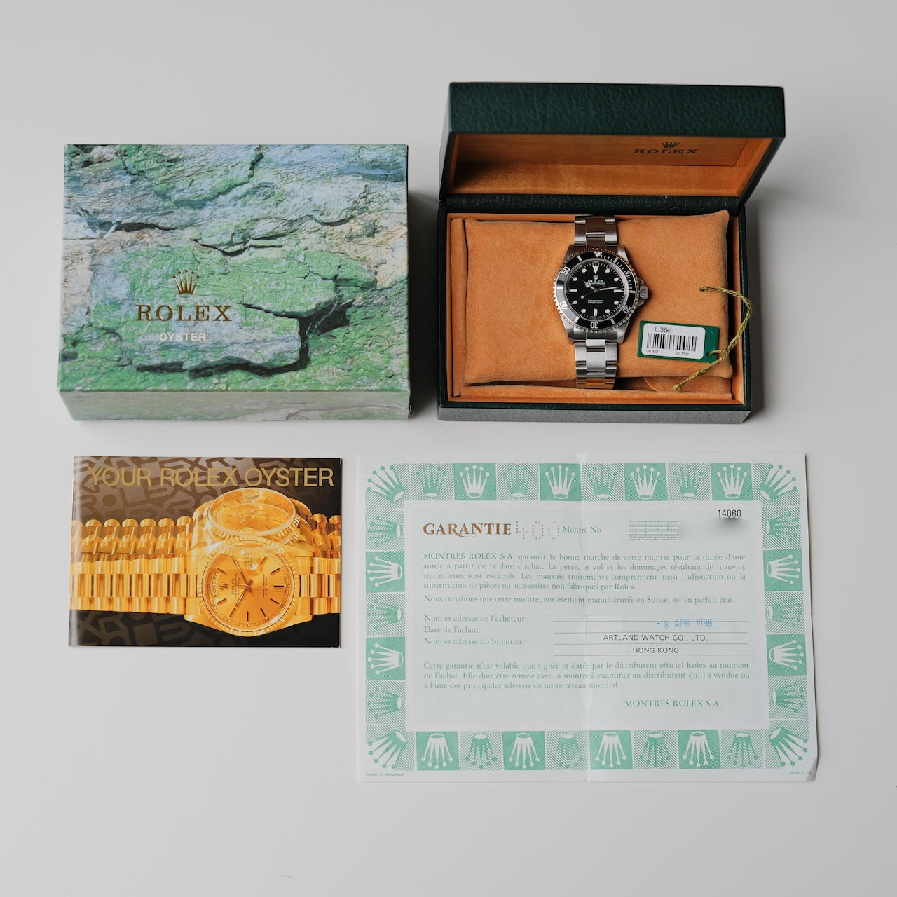 ロレックス/サブマリーナー14060/U番/2ライン/オールトリチウム/箱・保証書付き/ROLEX SUBMARINER REF.14060 "2-Line" All Tritium 1997-98Y with Box and Paper