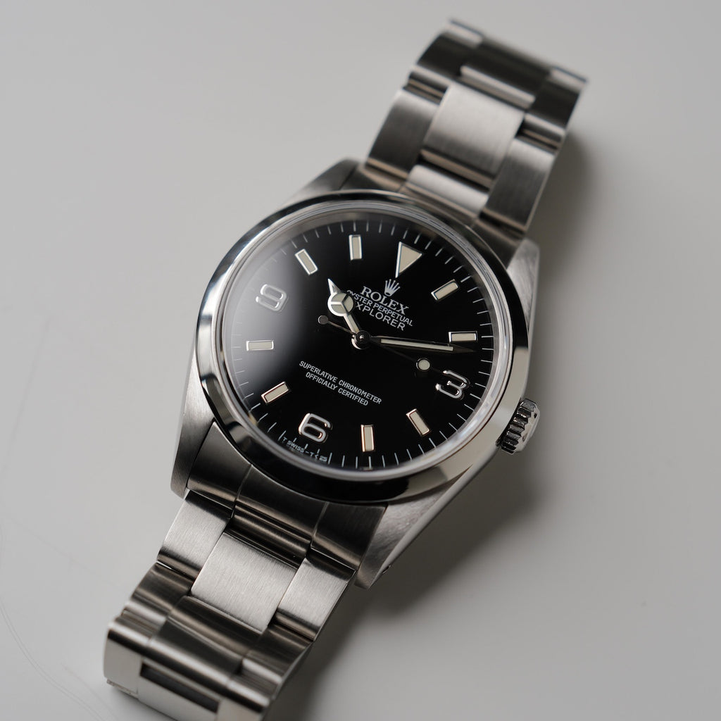 ロレックス/エクスプローラー1/14270/X番/オールトリチウム/シングルバックル/箱・保証書付き/ROLEX EXPLORER 1 REF.14270 All tritium Single Buckle 1991Y with Box and Paper