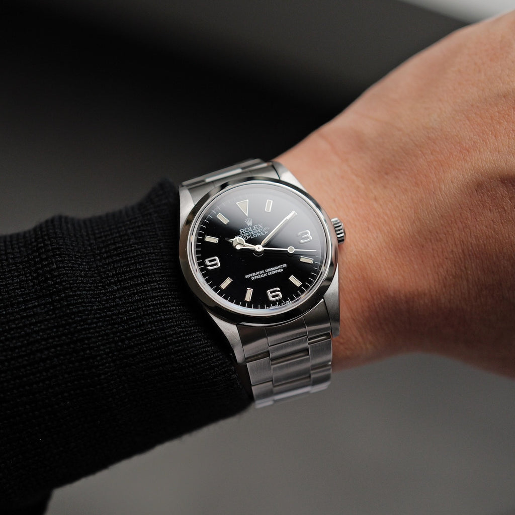 ロレックス/エクスプローラー1/14270/X番/オールトリチウム/シングルバックル/箱・保証書付き/ROLEX EXPLORER 1 REF.14270 All tritium Single Buckle 1991Y with Box and Paper