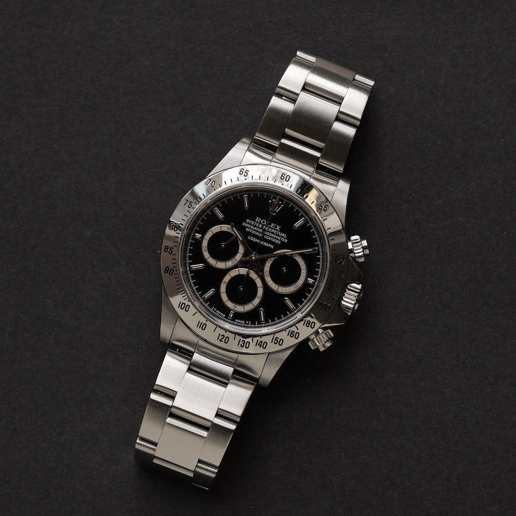ロレックス/デイトナ16520/R番/段落ちマーク1ダイヤル/200タキベゼル/逆6/シングルバックル/ROLEX DAYTONA REF.16520 “Mk1, Floating Dial” Mk1, 200 Tachy Bezel 1988y