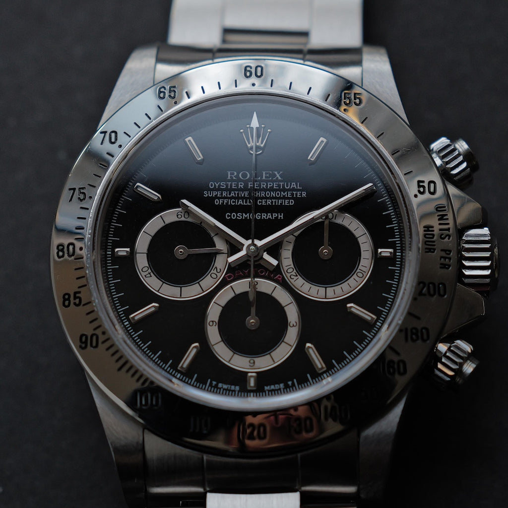 ロレックス/デイトナ16520/R番/段落ちマーク1ダイヤル/200タキベゼル/逆6/シングルバックル/ROLEX DAYTONA REF.16520 “Mk1, Floating Dial” Mk1, 200 Tachy Bezel 1988y