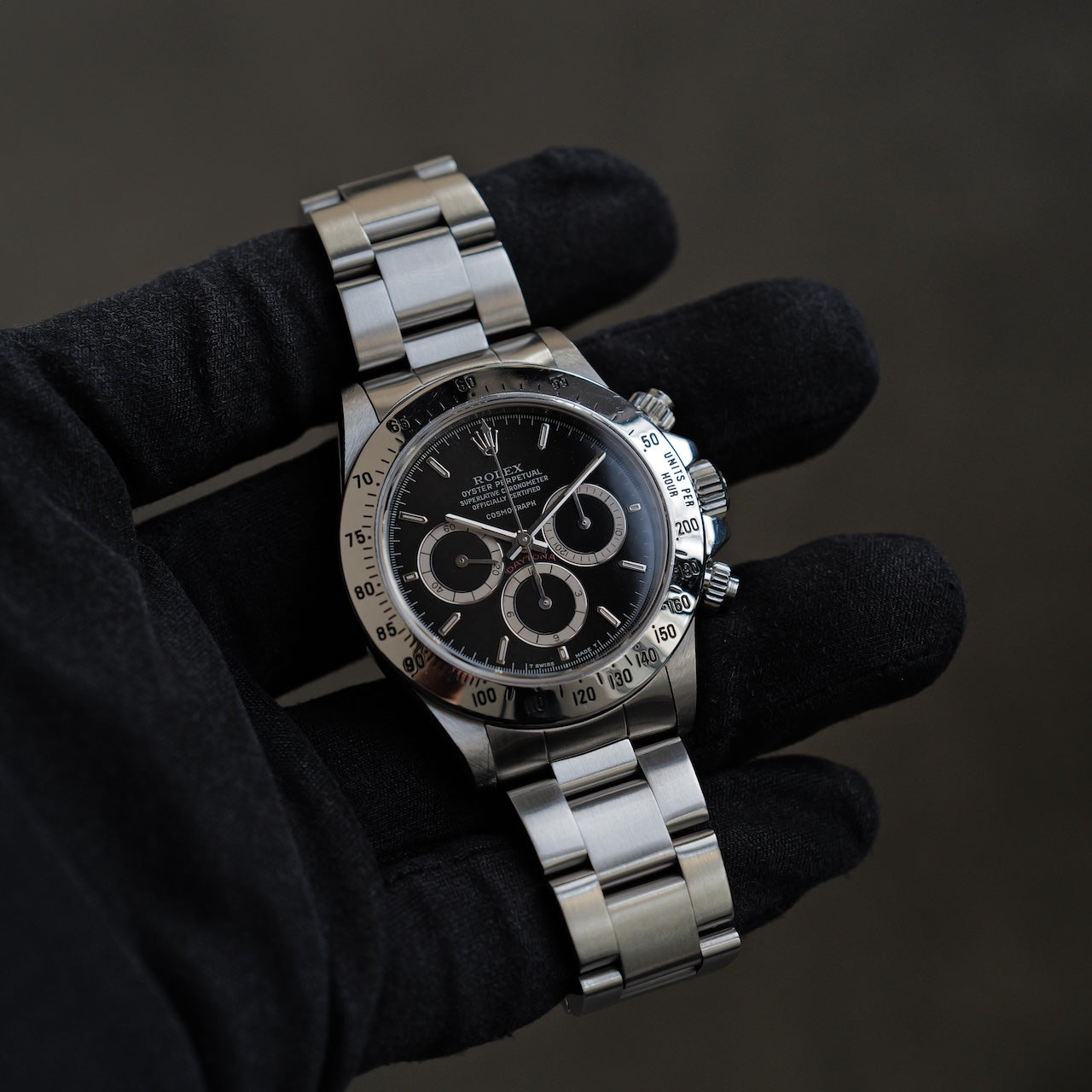 ロレックス/デイトナ16520/R番/段落ちマーク1ダイヤル/200タキベゼル/逆6/シングルバックル/ROLEX DAYTONA REF.16520 “Mk1, Floating Dial” Mk1, 200 Tachy Bezel 1988y