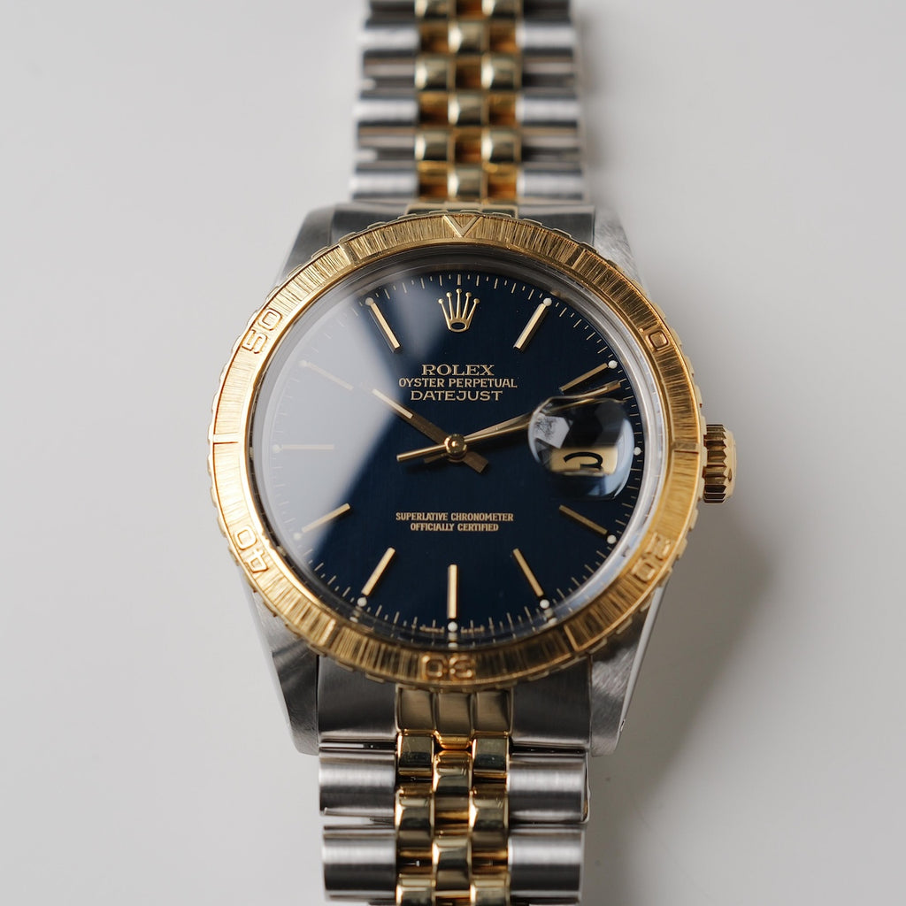 ロレックス/デイトジャスト16253/18KYG/艶ありネイビーダイヤル/ ROLEX DATE-JUST THUNDERBIRD REF.16253 "NAVY GILT Dial" 18KYG 1980Y