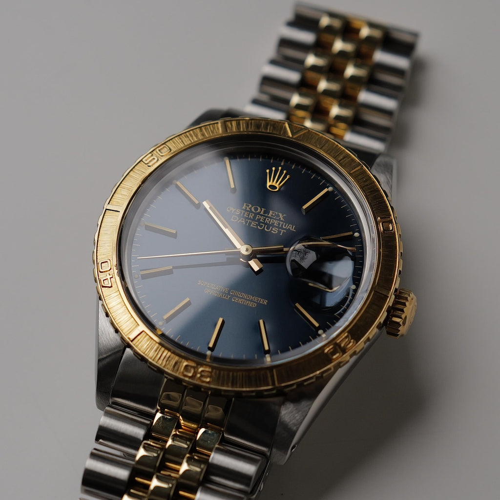 ロレックス/デイトジャスト16253/18KYG/艶ありネイビーダイヤル/ ROLEX DATE-JUST THUNDERBIRD REF.16253 "NAVY GILT Dial" 18KYG 1980Y