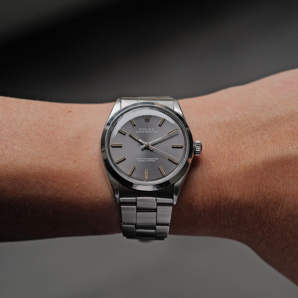 ロレックス/オイスターパーペチュアル1002/グレーダイヤル/保証書付き/ROLEX OYSTER PEPETUAL REF.1002 "GREY DAIL" with Guarantee 1969Y