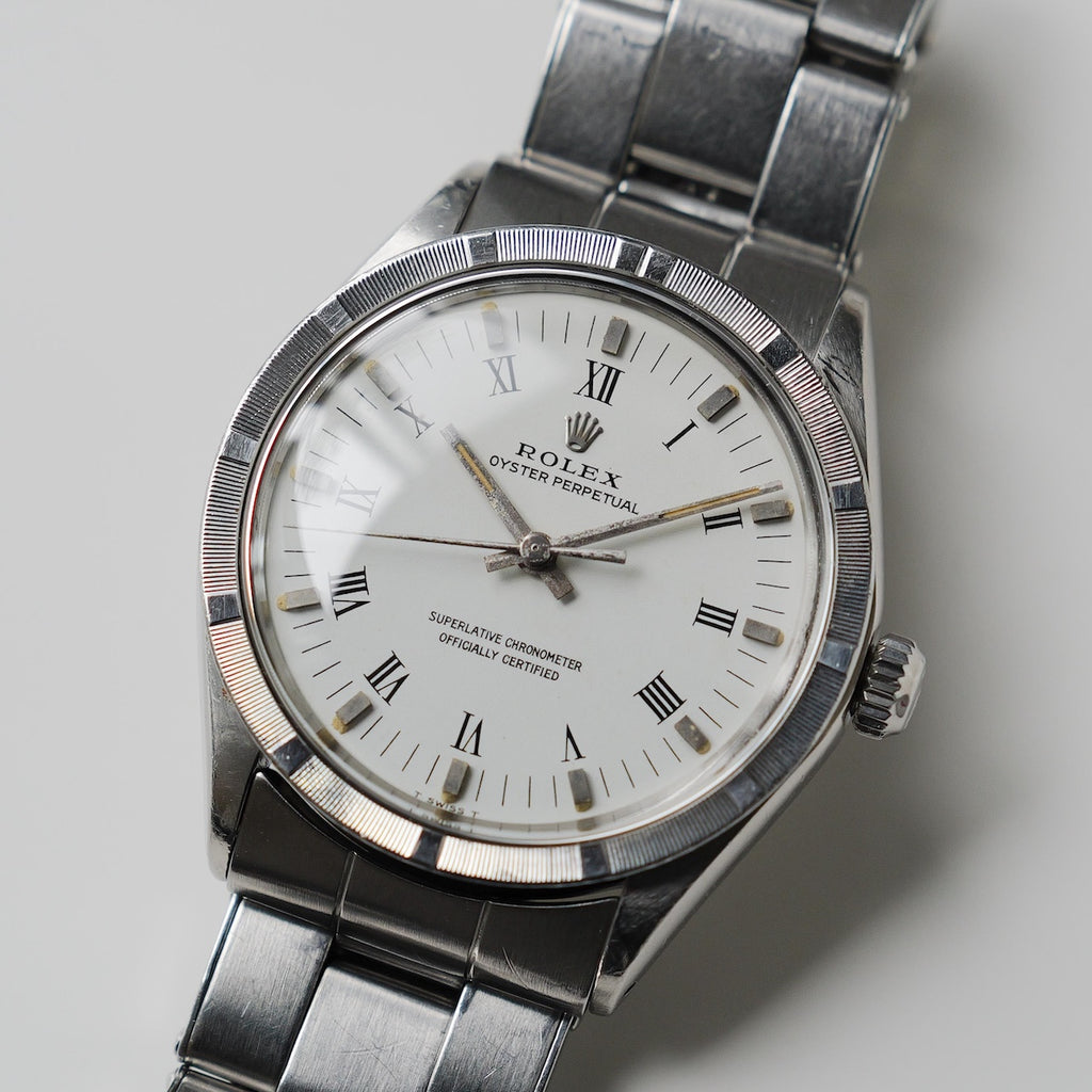 ロレックス/オイスターパーペチュアル1007/ホワイトローマン/保証書付き/ROLEX OYSTER PERPETUAL REF.1007 "WHITE ROMAN" with Guarantee 1973Y