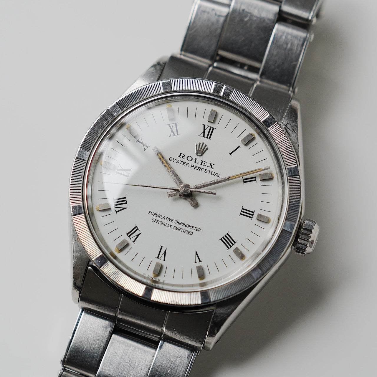 ロレックス/オイスターパーペチュアル1007/ホワイトローマン/保証書付き/ROLEX OYSTER PERPETUAL REF.1007 "WHITE ROMAN" with Guarantee 1973Y