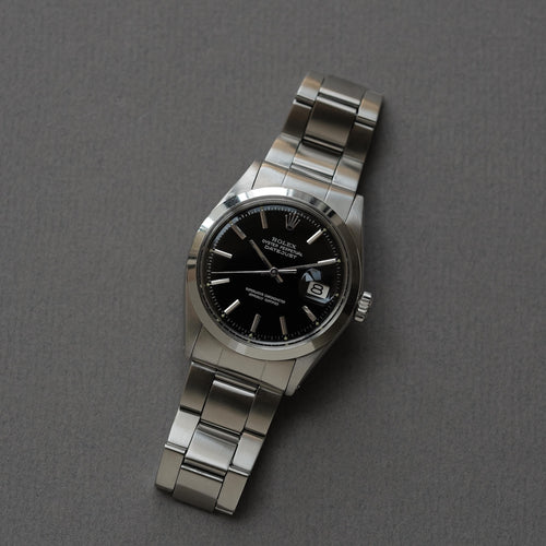 ロレックス/デイトジャスト1600/ミラーダイヤル/シルバーフォント/ROLEX DATE JUST REF.1600 BLACK MIRROR GILT DIAL 1970Y