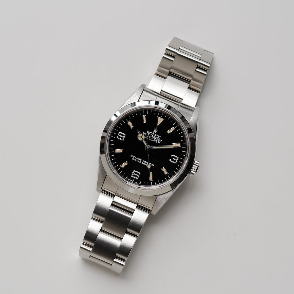 ロレックス/エクスプローラー14270/X番/パティーナ/ゼブラ/保証書付きフルセット/ROLEX EXPLORER1 REF.14270 PATINA Zebra Dial 1991 FULL SET