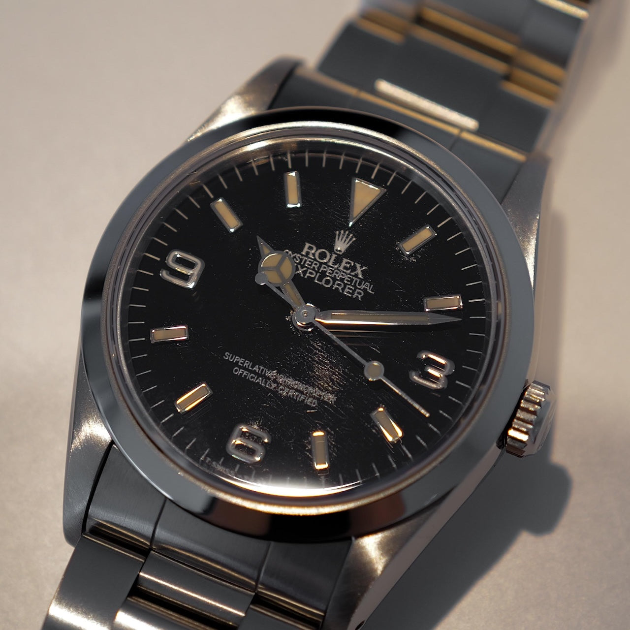ロレックス/エクスプローラー14270/X番/パティーナ/ゼブラ/保証書付きフルセット/ROLEX EXPLORER1 REF.14270 PATINA Zebra Dial 1991 FULL SET