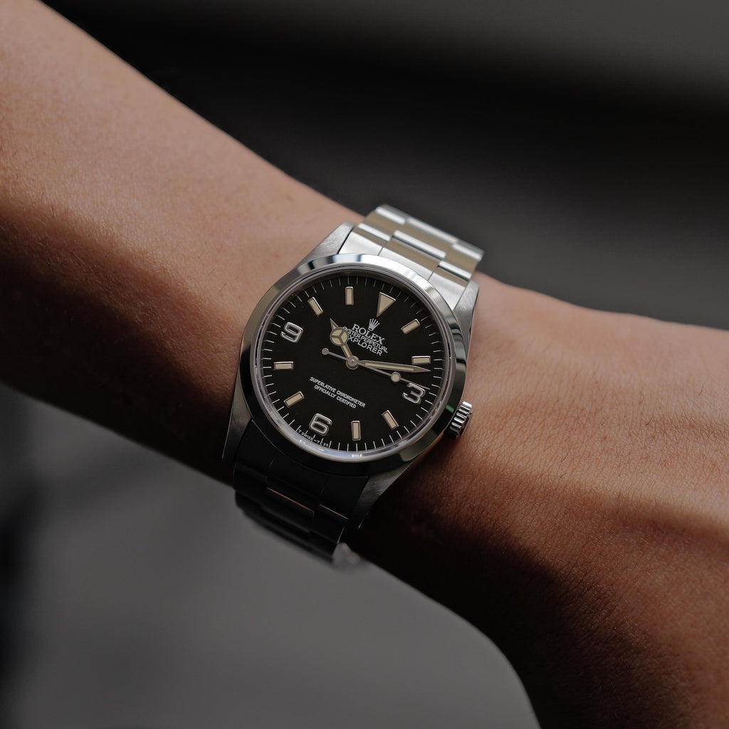 ロレックス/エクスプローラー14270/X番/パティーナ/ゼブラ/保証書付きフルセット/ROLEX EXPLORER1 REF.14270 PATINA Zebra Dial 1991 FULL SET