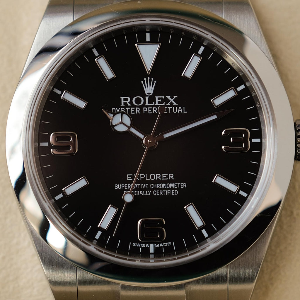 ロレックス/エクスプローラー1/214270/ブラックアウト/マーク1/国内正規保証書付きフルセット/ROLEX EXPLORER1 REF.214270 Mk1 BLACK OUT Dial Short Hands 2015