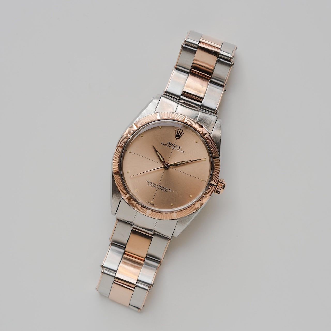 ロレックス/オイスターパーペチュアル/ゼファー/ステンレス x ピンクゴールド/リベットブレス/ROLEX OYSTER PERPETUAL ZEPHER REF.1008 SS x 18K Pink Gold 1967Y