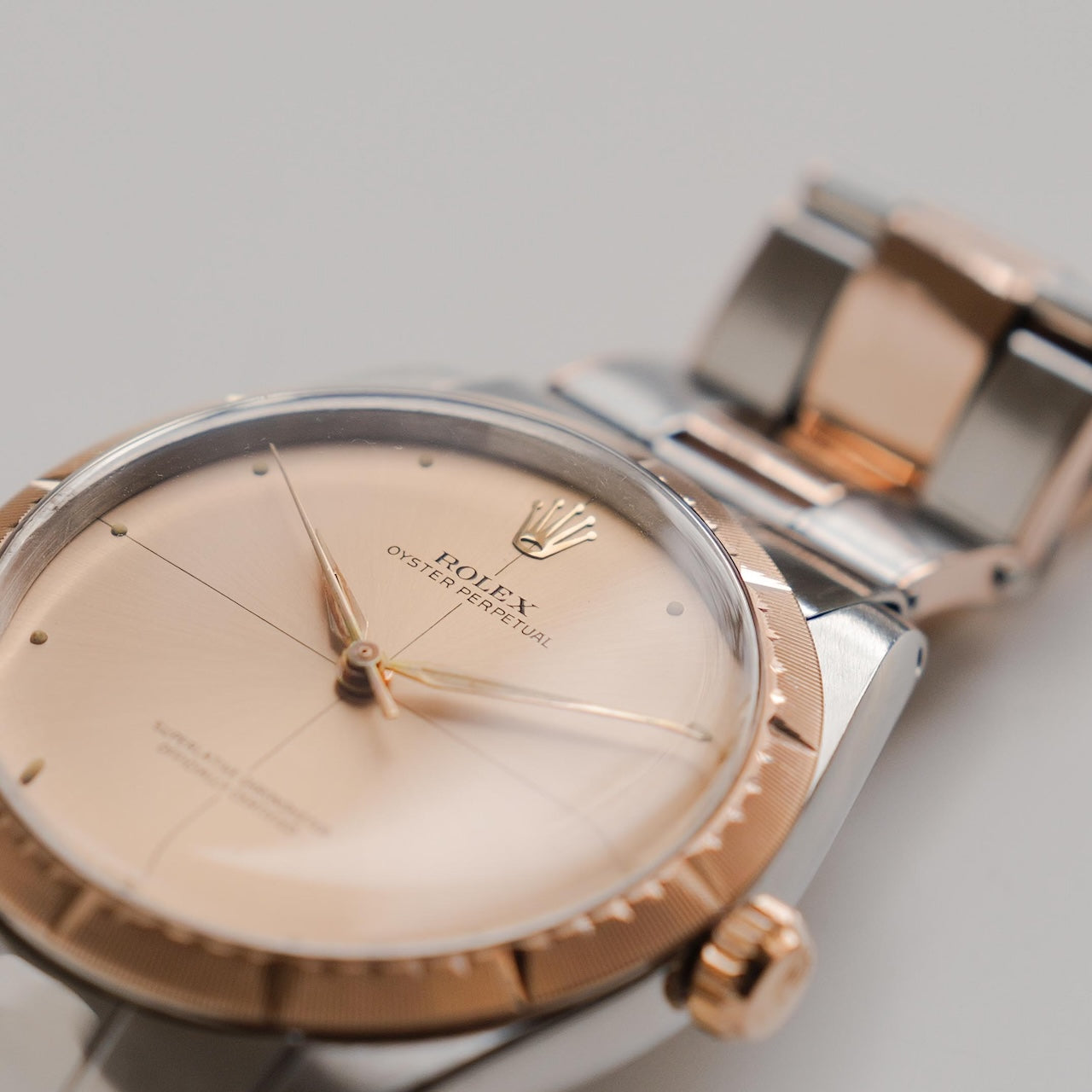 ロレックス/オイスターパーペチュアル/ゼファー/ステンレス x ピンクゴールド/リベットブレス/ROLEX OYSTER PERPETUAL ZEPHER REF.1008 SS x 18K Pink Gold 1967Y