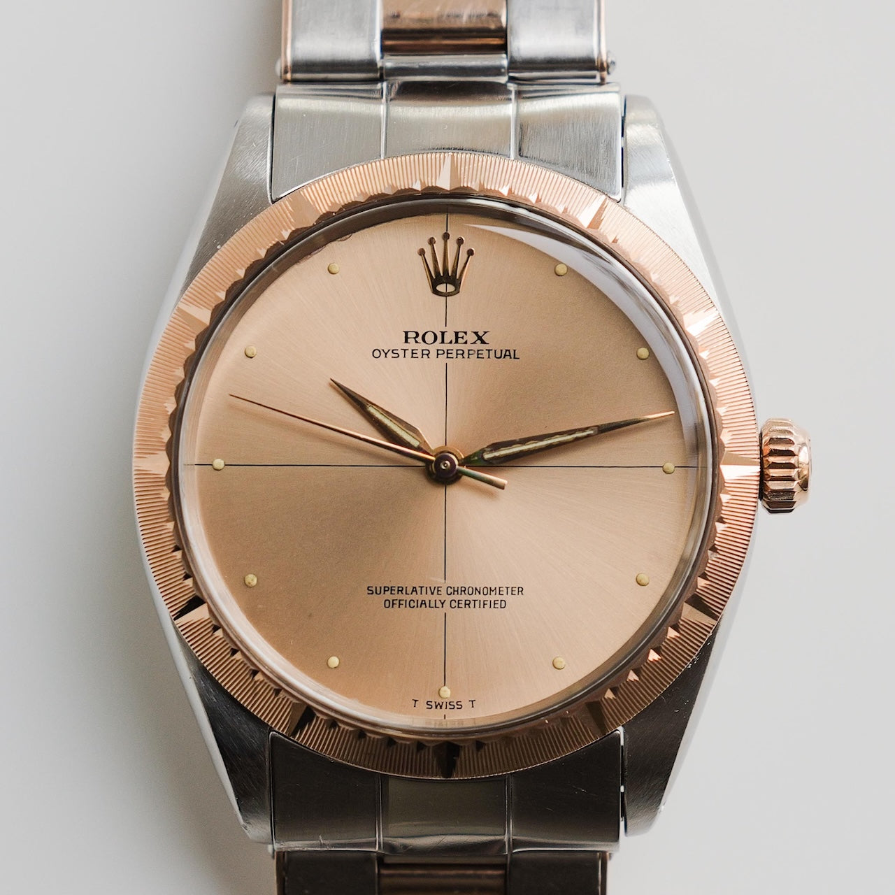ロレックス/オイスターパーペチュアル/ゼファー/ステンレス x ピンクゴールド/リベットブレス/ROLEX OYSTER PERPETUAL ZEPHER REF.1008 SS x 18K Pink Gold 1967Y
