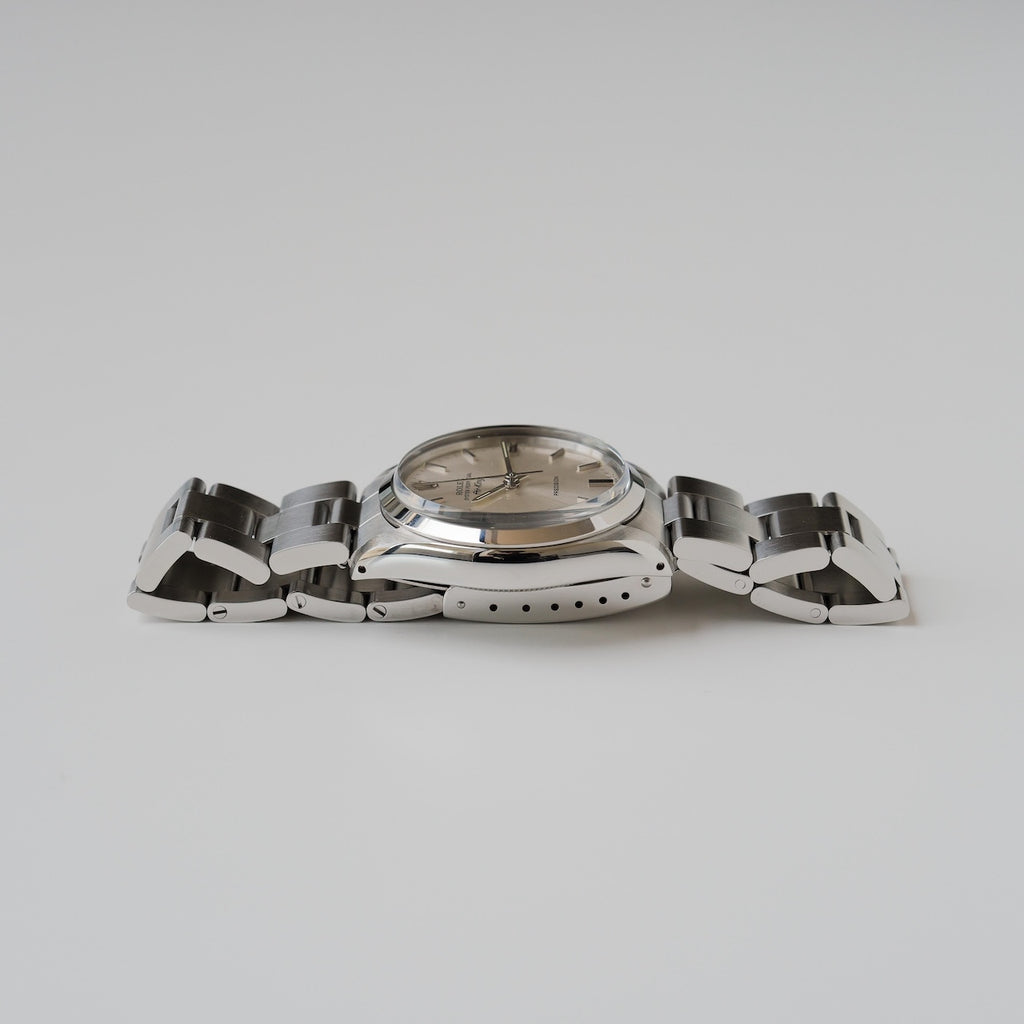 ロレックス/エアキング5500/シルバーダイヤル/裏蓋シール/元箱・保証書つき/ROLEX Air-King Ref.5500 Silver Dial 1988Y with Box and Paper