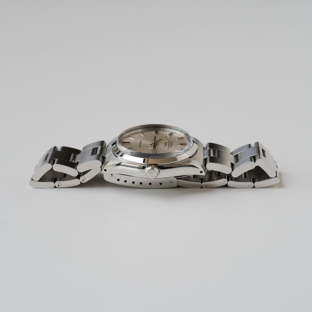 ロレックス/エアキング5500/シルバーダイヤル/裏蓋シール/元箱・保証書つき/ROLEX Air-King Ref.5500 Silver Dial 1988Y with Box and Paper