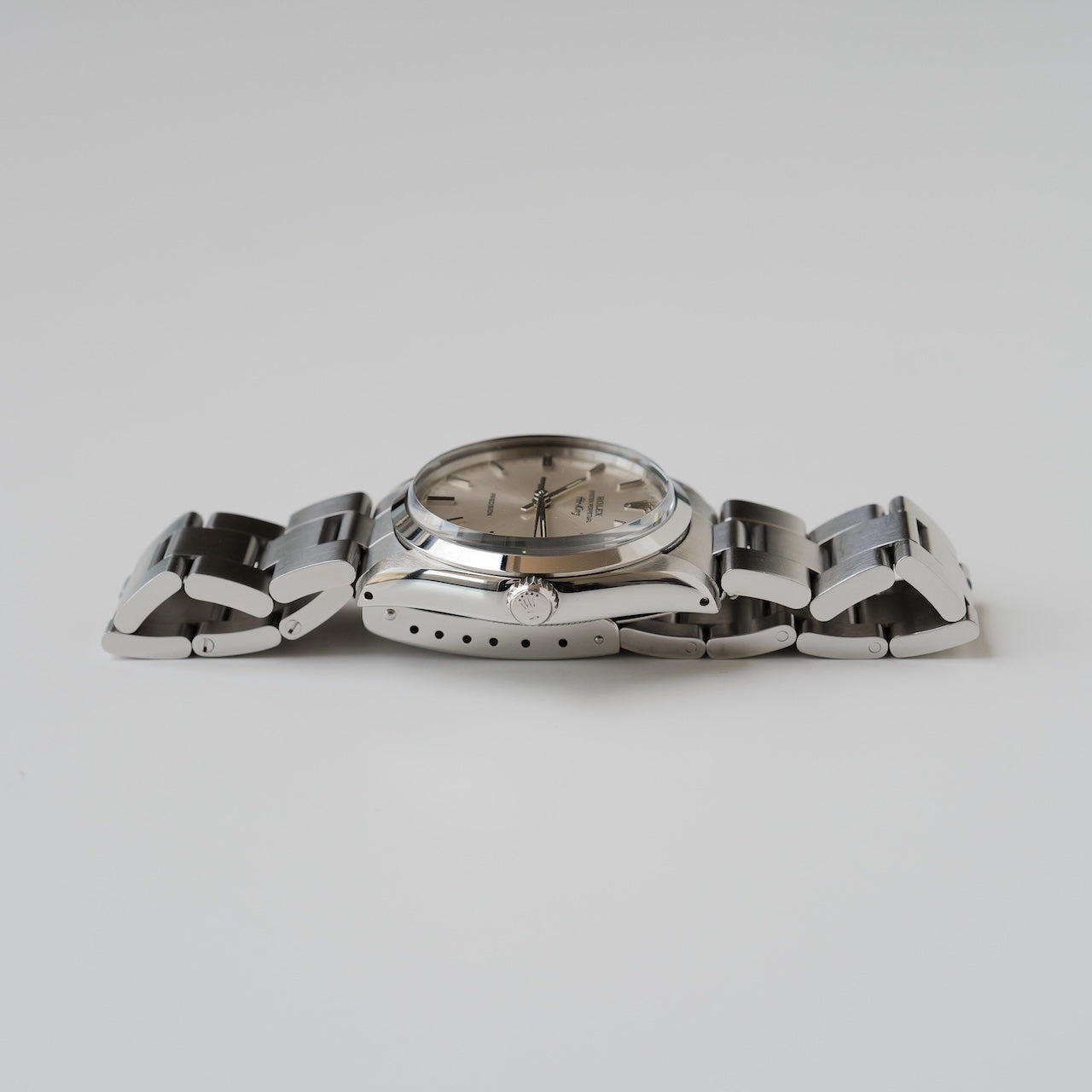 ロレックス/エアキング5500/シルバーダイヤル/裏蓋シール/元箱・保証書つき/ROLEX Air-King Ref.5500 Silver Dial 1988Y with Box and Paper