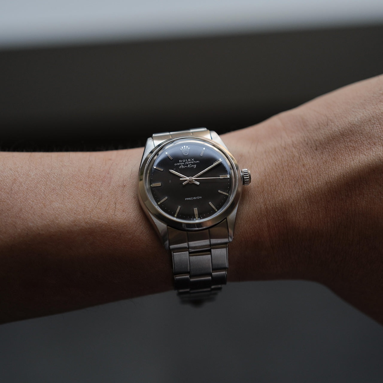 ロレックス/エアキング5500/ブラックミラーダイヤル/シルバーフォント/ROLEX AIR-KING REF.5500 "GILT DIAL" SILVER LETTER 1968Y