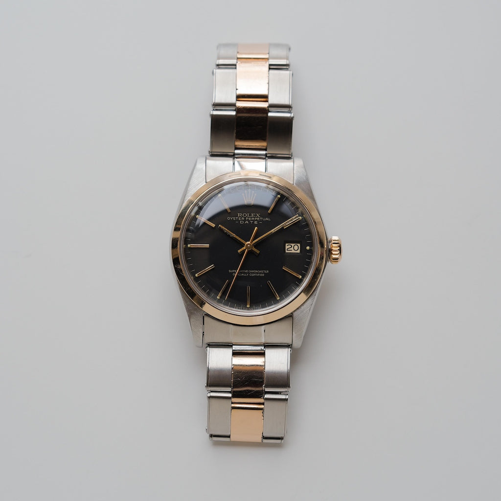 ロレックス/オイスターパーペチュアルデイト1500/黒文字盤/ピンクゴールド/ROLEX OYSTER PERPETUAL DATE REF.1500 Black Dial Pink Gold 1975Y