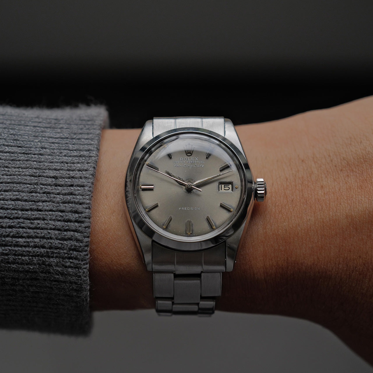 ロレックス/エアキング デイト5700/グレー ゴーストダイヤル/ブルー/シルバーレター/ROLEX AIR KING DATE REF.5700 "Grey Ghost Dial" Silver Letter 1962Y