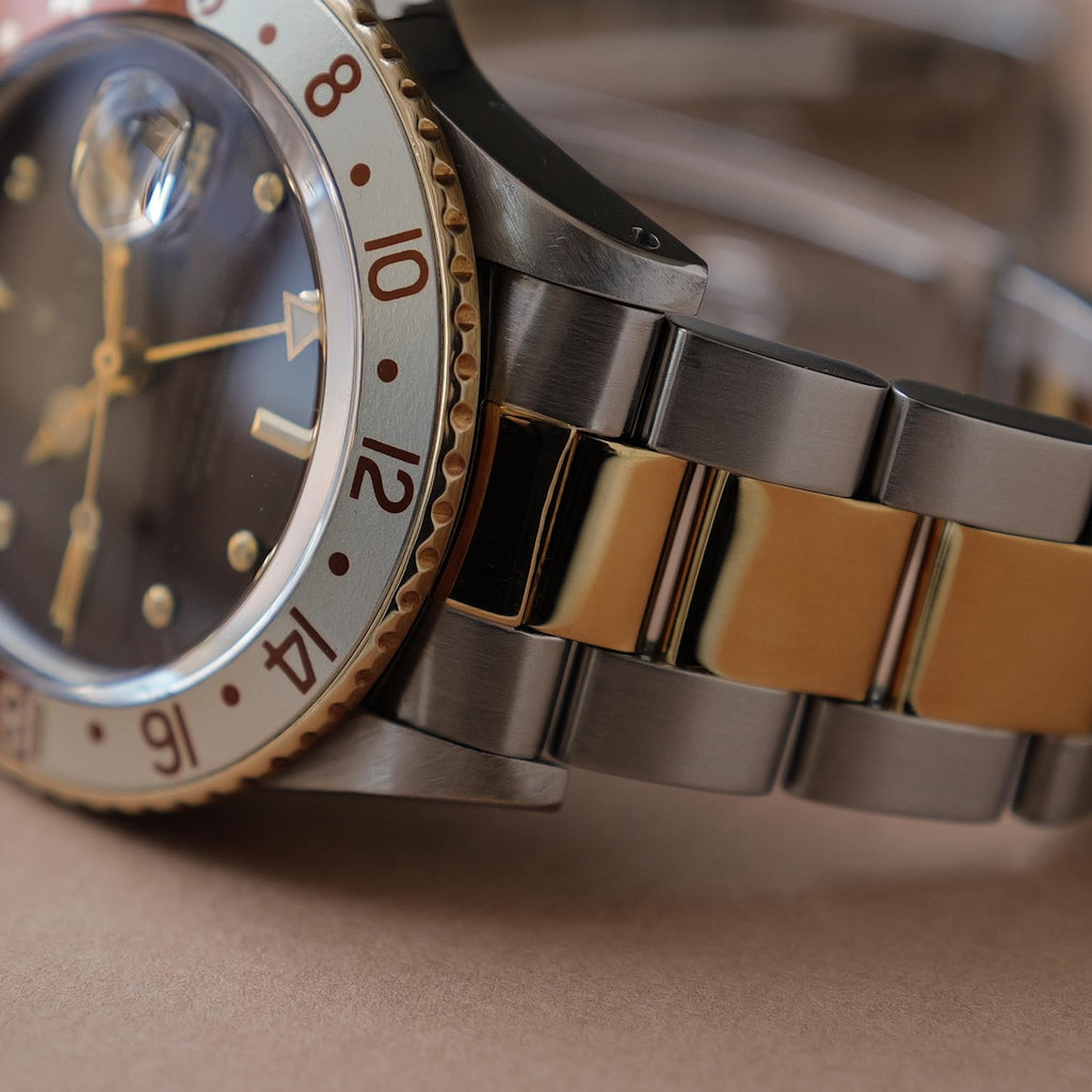 ロレックス/GMTマスター16753/茶つぼ/ダークレッド/ルートビア/保証書付き/ROLEX GMT MASTER REF.16753 "Brown Nipple dial" Root Beer 1982Y with Paper