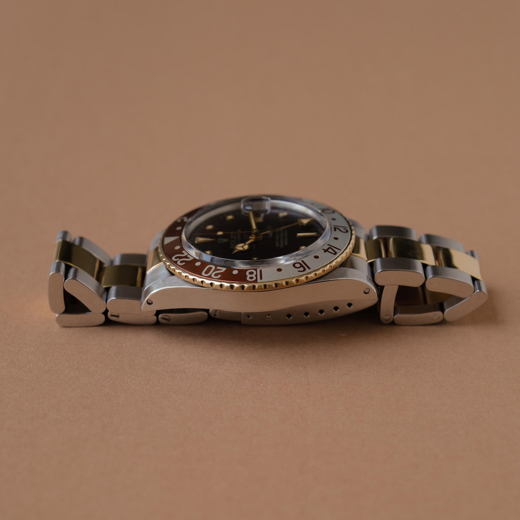 ロレックス/GMTマスター16753/茶つぼ/ダークレッド/ルートビア/保証書付き/ROLEX GMT MASTER REF.16753 "Brown Nipple dial" Root Beer 1982Y with Paper