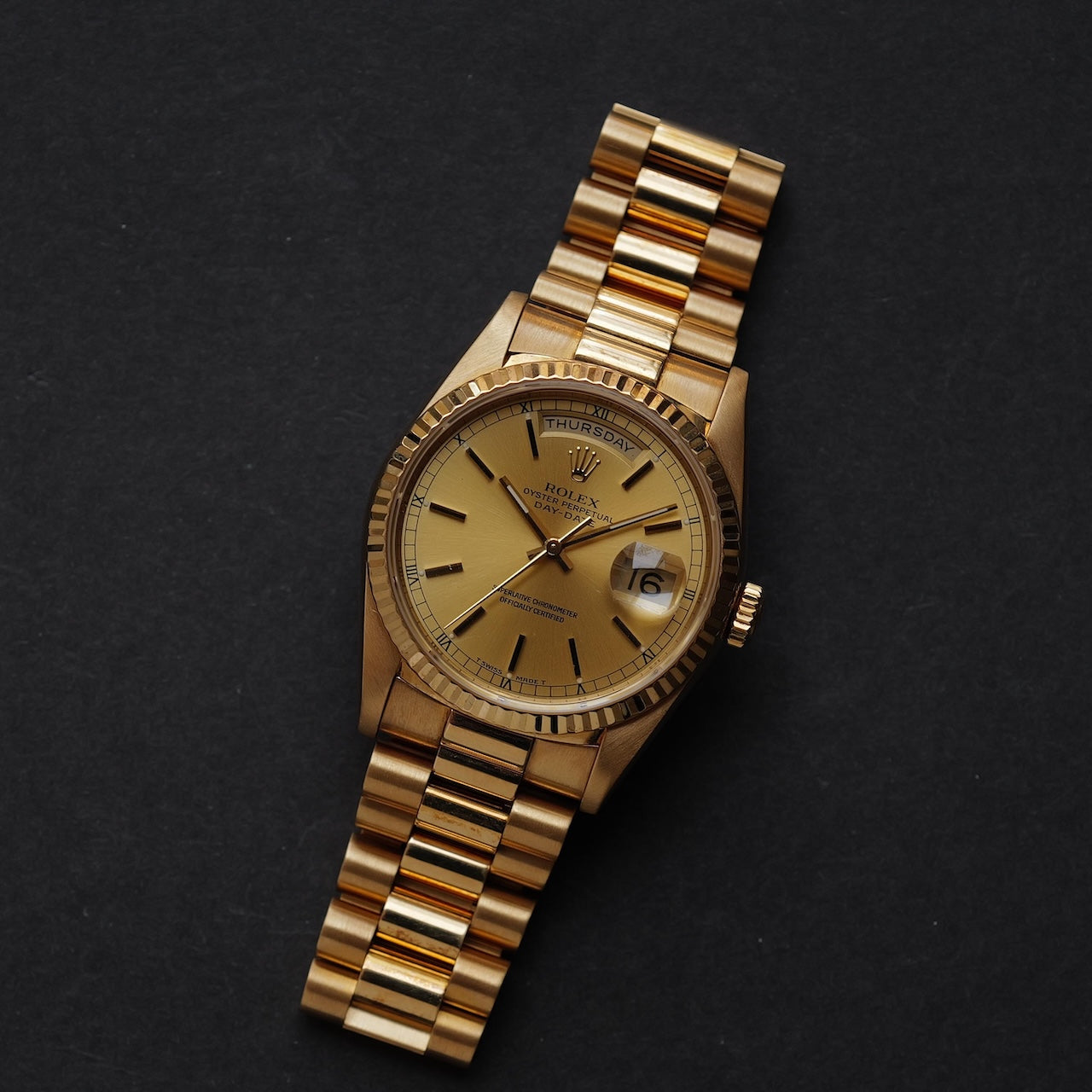 ロレックス/デイデイト18238/E番/シャンパン/保証書付き/ROLEX DAY-DATE Ref.18238 18KYG 1990 with Paper