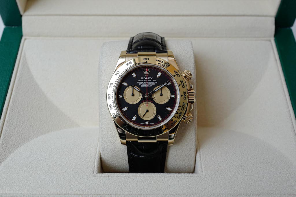 ROLEX DAYTONA REF.116518 Black x Gold dial x Red minute circle