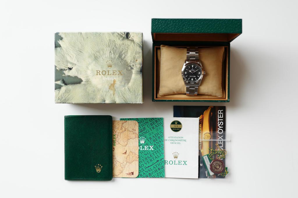 劳力士 EXPLORER 1 Ref.1016 粗体字带保修卡和标签等，1986 年