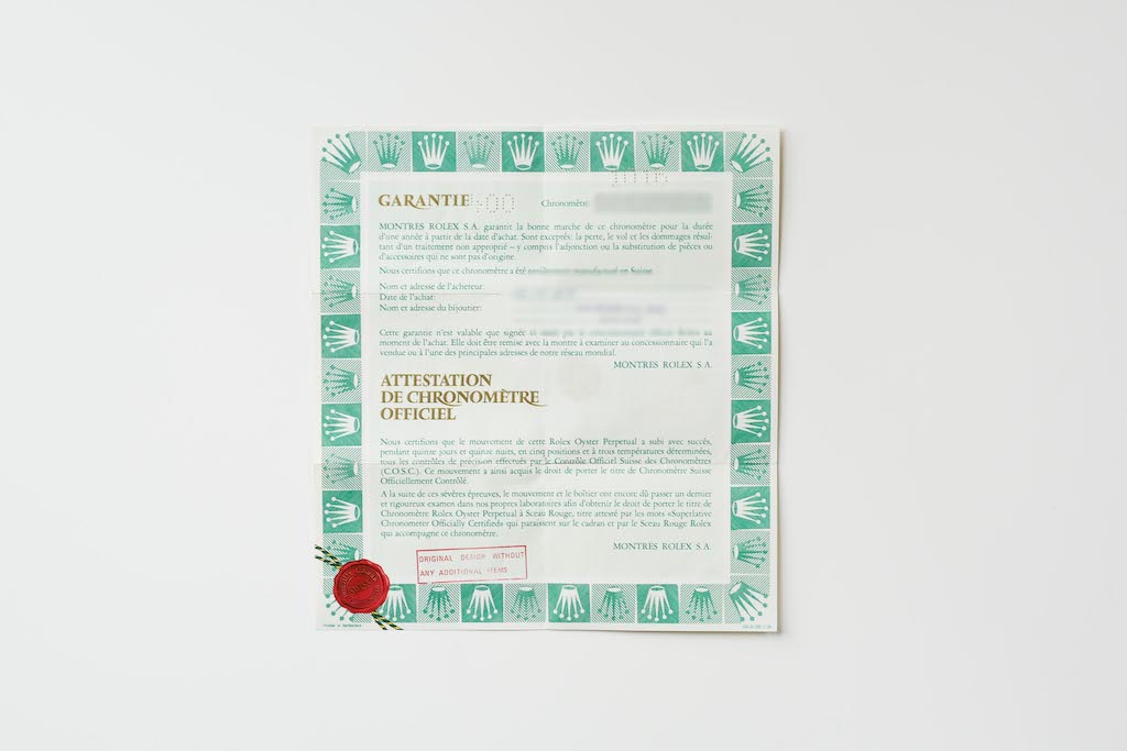 劳力士 EXPLORER 1 Ref.1016 粗体字带保修卡和标签等，1986 年