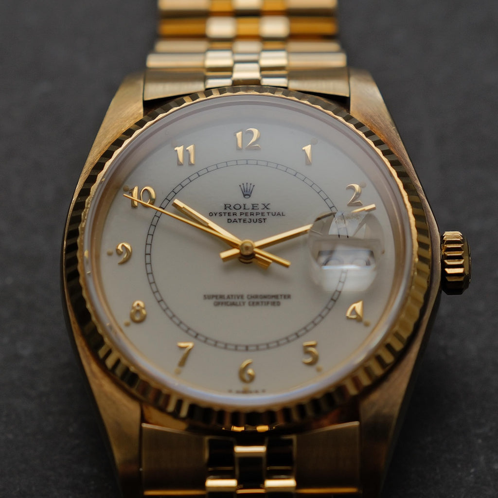 ロレックス/デイトジャスト16018/ステラ・ボイラーゲージダイヤル/アラビア数字/18Kイエローゴールド/ROLEX DATE JUST REF.16018 "STELLA BOILER GAUGE" 18KYG 1983Y