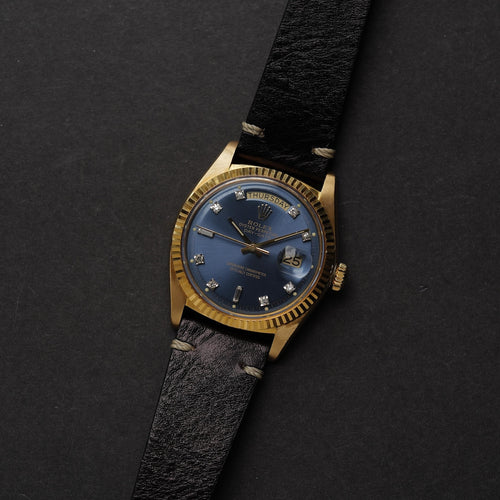 ロレックス/デイデイト1803A/8/ブルーグレー/10Pダイヤモンド/ROLEX DAY-DATE Ref.1803A/8 "BLUE GREY 10P DIAMONDS" 18KYG 1973y