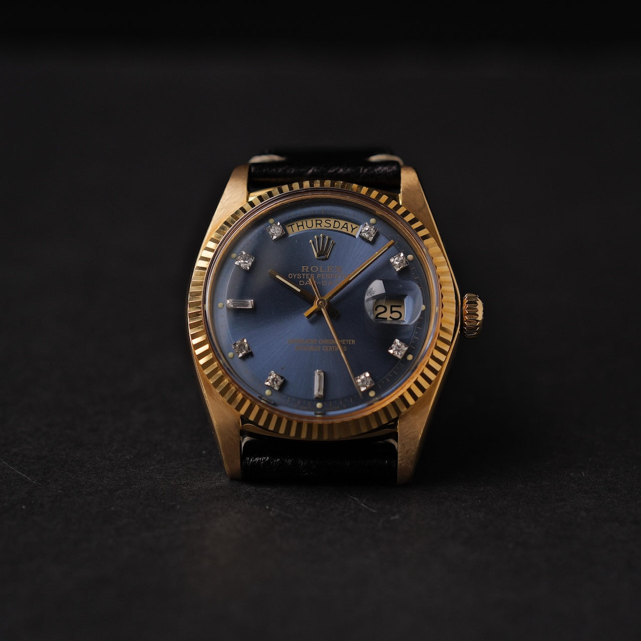 ロレックス/デイデイト1803A/8/ブルーグレー/10Pダイヤモンド/ROLEX DAY-DATE Ref.1803A/8 "BLUE GREY 10P DIAMONDS" 18KYG 1973y
