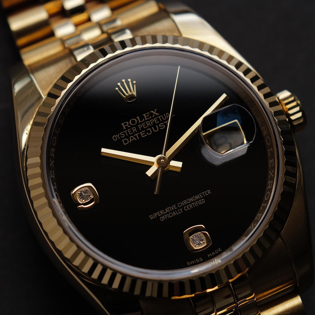 ロレックス/デイトジャスト116238/2BR/オニキス/2Pダイヤモンド/18Kイエローゴールド/保証書付き/ROLEX DATEJUST REF.116238 2BR "ONYX" 18KYG 2013Y with Paper