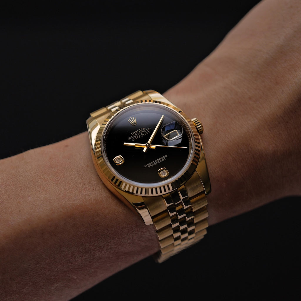 ロレックス/デイトジャスト116238/2BR/オニキス/2Pダイヤモンド/18Kイエローゴールド/保証書付き/ROLEX DATEJUST REF.116238 2BR "ONYX" 18KYG 2013Y with Paper