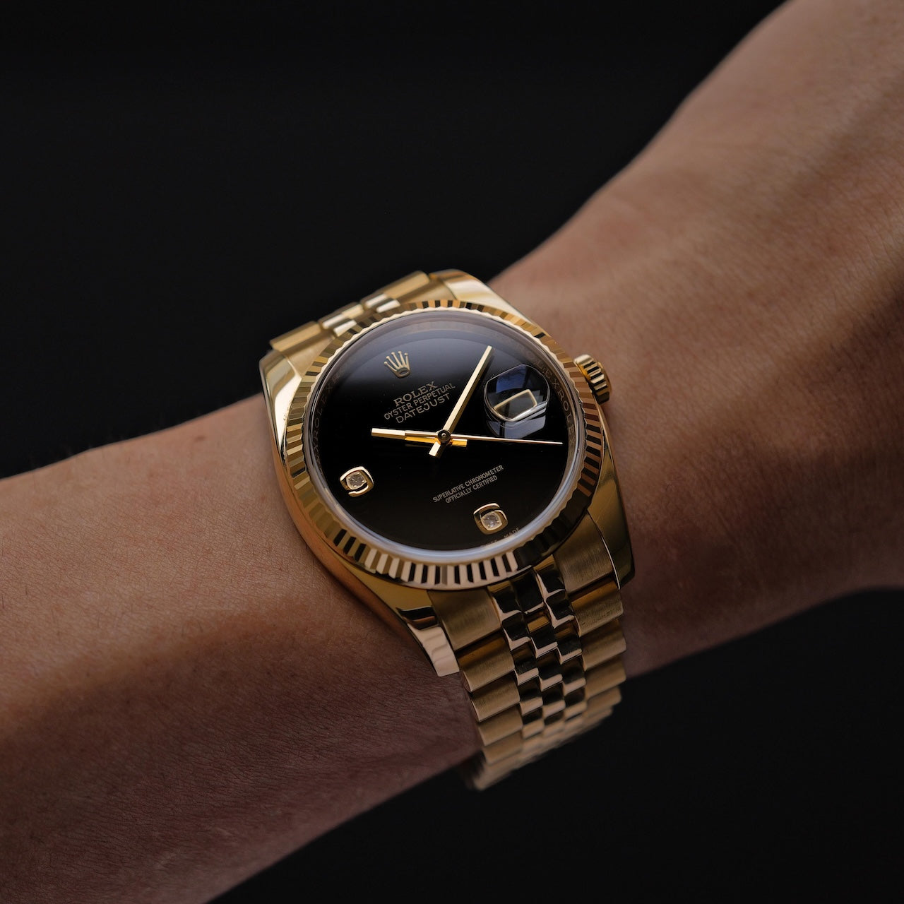 ロレックス/デイトジャスト116238/2BR/オニキス/2Pダイヤモンド/18Kイエローゴールド/保証書付き/ROLEX DATEJUST REF.116238 2BR "ONYX" 18KYG 2013Y with Paper