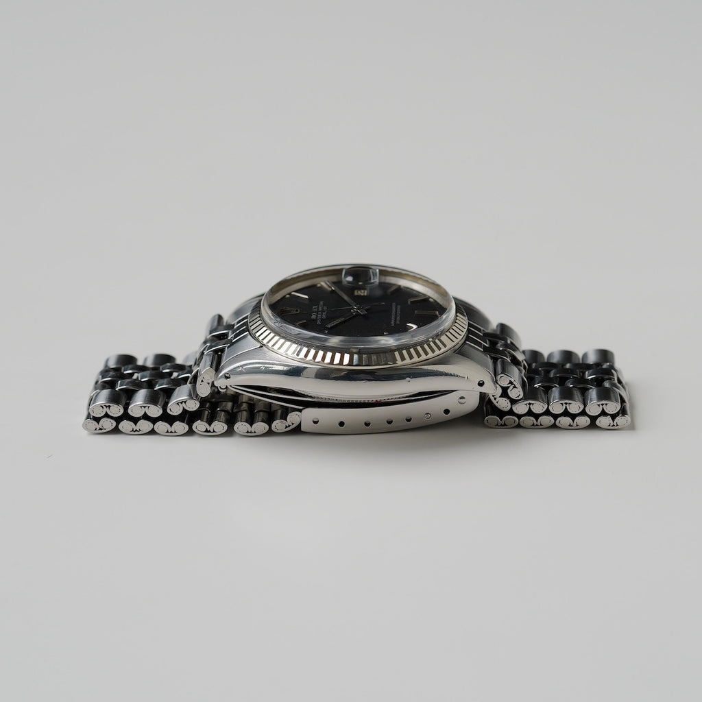 ロレックス/デイトジャスト1601/マットブラックダイヤル/シルバープリント/18KWGベゼル/ROLEX DATEJUST REF.1601 "Matte Black" 18KWG Bezel 1973Y