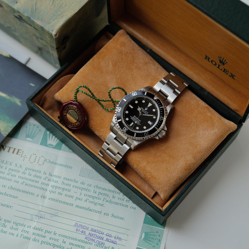 ロレックス/シードゥエラー16600/E番/オールトリチウム/裏蓋シール/箱・保証書付き/ROLEX SEA-DWELLER REF.16600 All Tritium 1990Y with Box and Paper